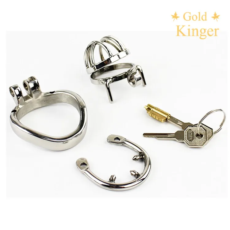 CHASTE BIRD Male Stainless Steel Cock Cage with Penis Barbed Ring Chastity Device Adult Belt with Stealth New Lock Sex Toys A273