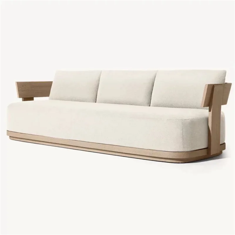

Nordic outdoor teak sofa coffee table combination solid wood terrace waterproof
