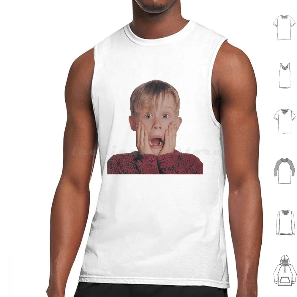 Kevin Scream Tank Tops Print Cotton Buzz Kevin Home Girlfriend Ugly Sweater Knit Christmas Love Funny Trees Star Woof