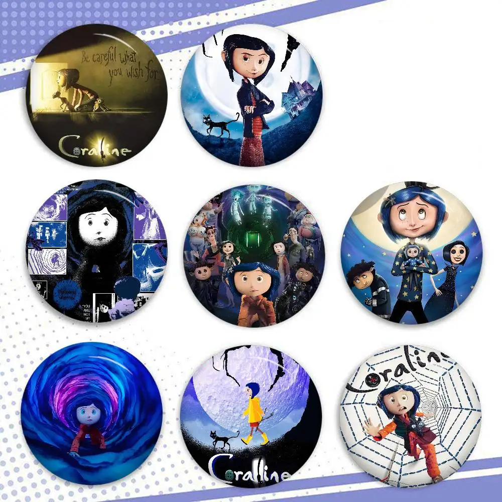 5D Anime C-Coraline Anime Kreative Weiche Anstecknadeln aus Weißblech, Tier-Icon-Brosche, Reversnadel, Rucksack-Abzeichen, Accessoires-Pin