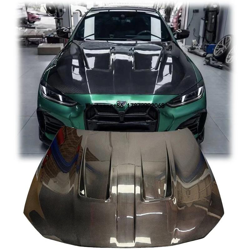 

For 4 Series G22 G26 Dry Carbon Fiber N Style Hood Cover Engine Spoiler Bonnet Body Kit Easy Installation