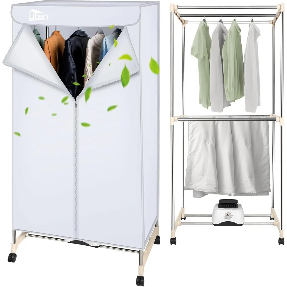 Machine de séchage de vêtements Uten, armoire de séchage de linge avec minuterie, support de séchage de vêtements électrique et sèche-linge pour appartements, maison