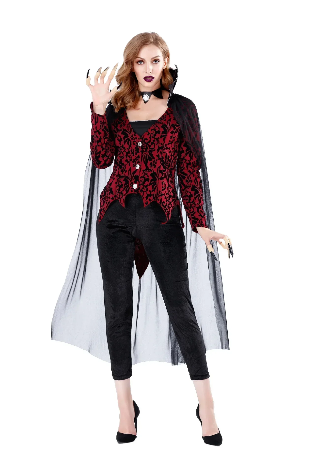 Costumes de Vampire Gothiques d'Halloween pour Femmes, Cosplay de Zombie Trempé, Costume de Reine Adulte, Tenue de ix