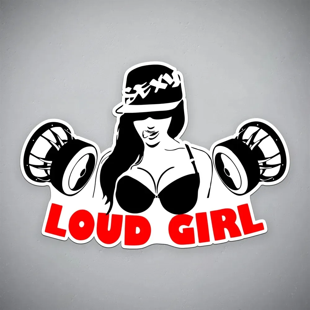 

Vinyl stickers for car "Girl with speakers"Car Bumper Truck Water Bottle Waterproof Sticke