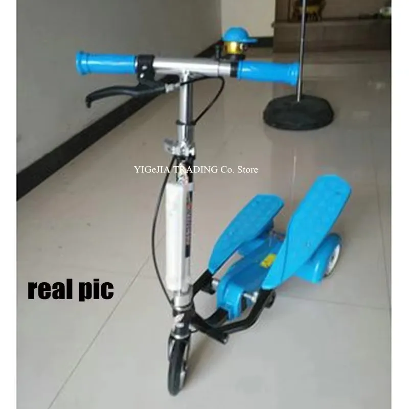 Easy Ride Kids 2 Pedal Roller mit Handbremse, Doppel pedal Roller mit Schutz ausrüstung, Fitness Roller mit Höhen verstellung