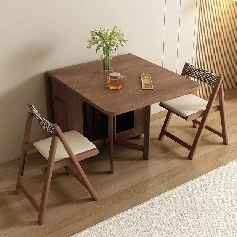Customizable Tavolo da pranzo moderno nordico in legno massello Mobili per la casa Tavolo da pranzo pieghevole Tavolo da pranzo