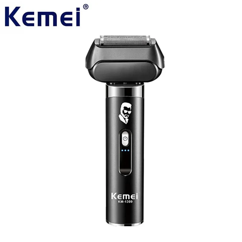 Kemei 4-Blade Cordless Electric Razor for Men Foil Shavers Face Close Shaving Machine for Coarse Hair Wet/Dry USB Fast Charge