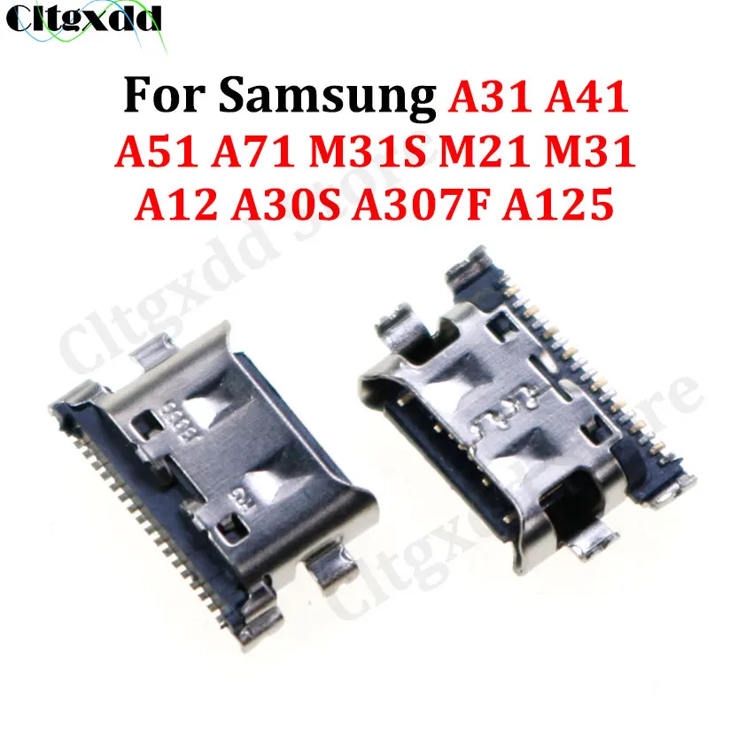 10-50pcs USB Type C Socket Charging Port Connector For Samsung Galaxy A31 A41 A51 A71 M31S M21 M31 A12 A30S A307F A125 Tail Plug