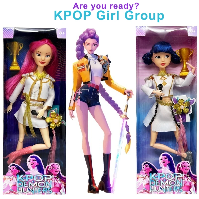 3 pezzi Anime KPop Demon Hunters bambola giocattolo in vinile Rumi Mira zoi personaggio maschera in vinile figurine regalo di compleanno Fan Club regali