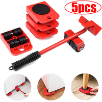 5Pcs Heavy Duty Furniture Lifter Transport Tool Wheel Bar Mover Furniture Mover Set Removal Lifting Moving Furniture Helper Tool