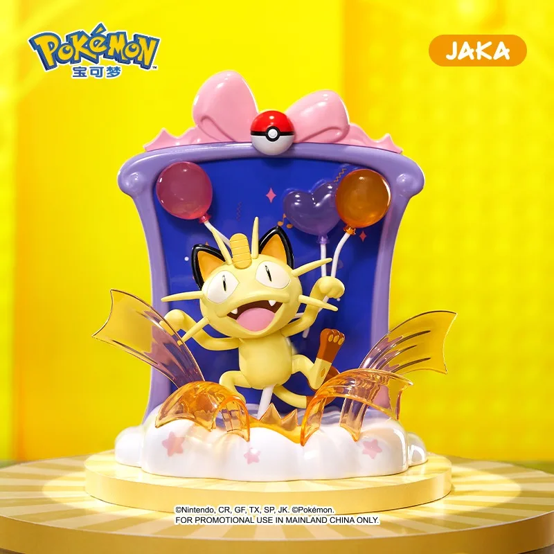 JAKA Pokémon Fatto a Mano Genuino Assemblaggio Happy Party Cornice per Foto Anime Figura Gengar Pikachu Eevee Desktop Ornamento Regali