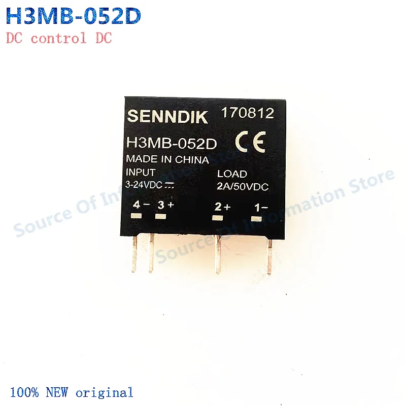 

10Pcs, H3MB-052D 3-24VDC DC Control DC Solid State Relay PCB Soldered 4Pin 2A/50Vdc