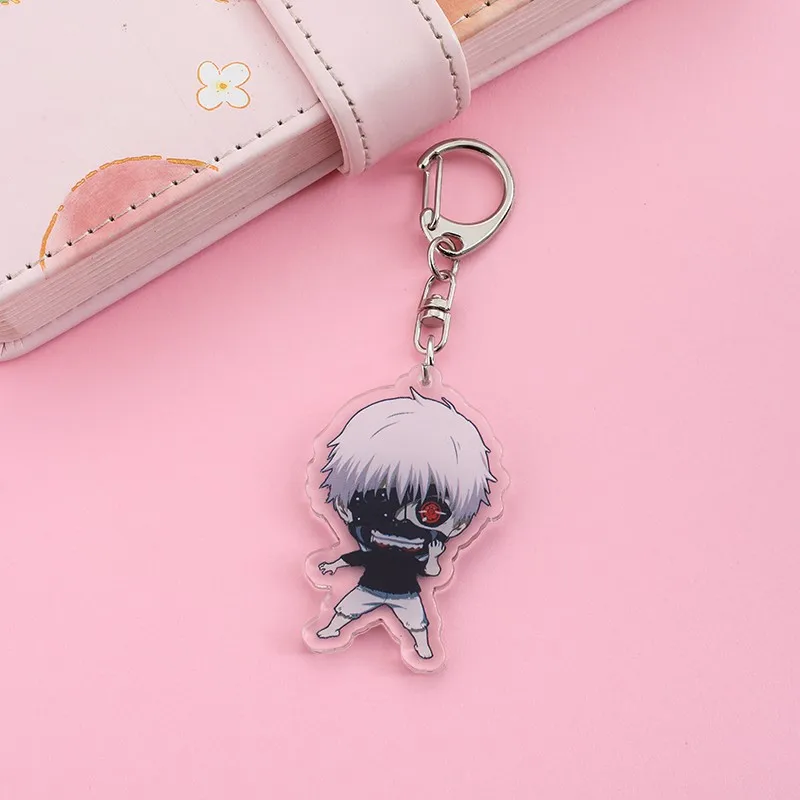 8Pcs Anime Figures Tokyo Ghoul Acrylic Car Keychain Cute Backpack Pendant Funny Bag Charms Accessories Decoration Holiday Gifts - view 2