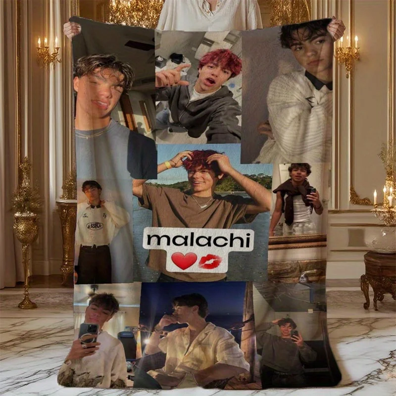 Customize Malachi'S Multifaceted Moments Fleece Blanket - Modern Style, Digital Printing, Warm for All Seasons, Suitable for Sof