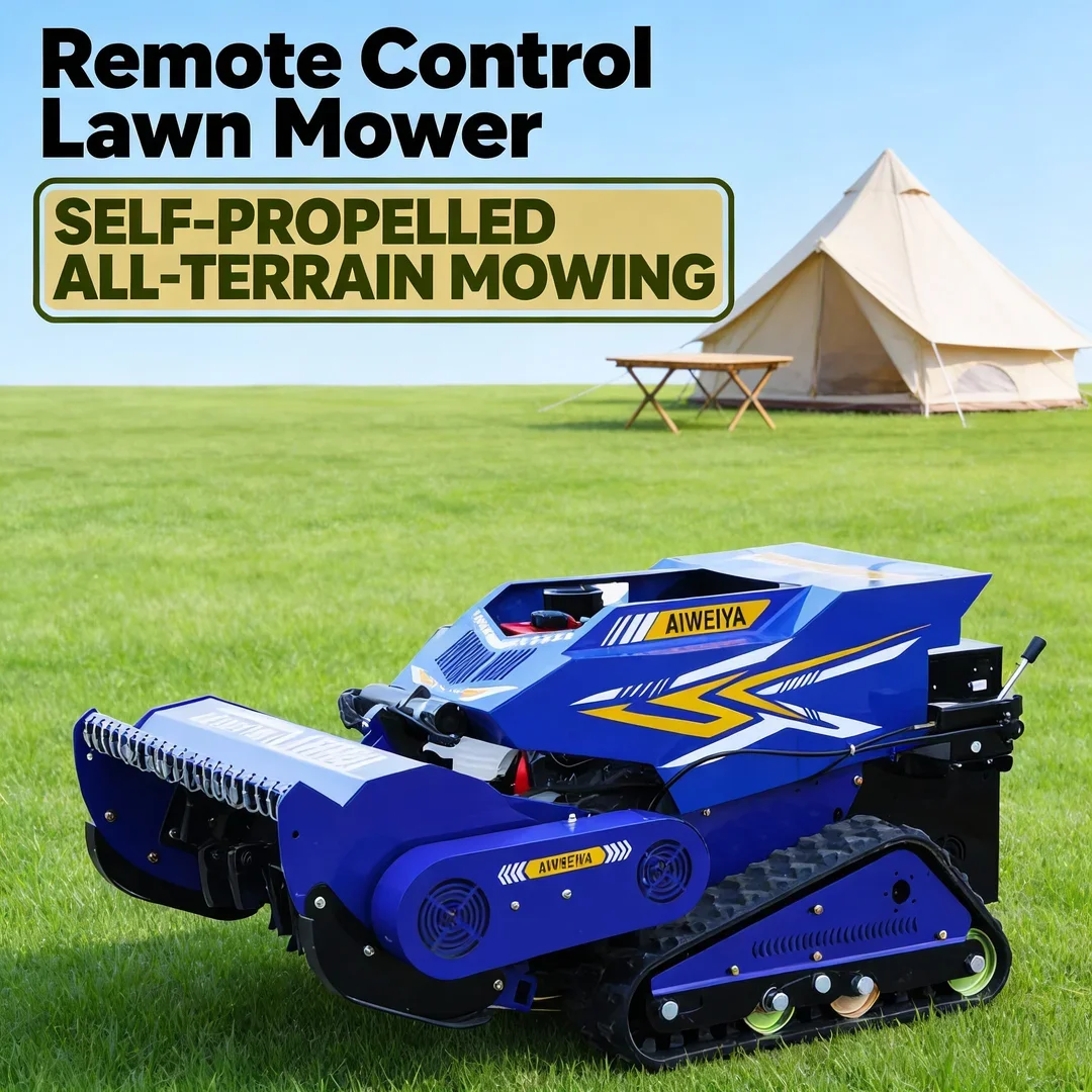 

Customized Remote Control Robot Flail Lawn Mower - CE EPA Diesel Engine All Terrain Rubber Tracks Grass Cutting Machine