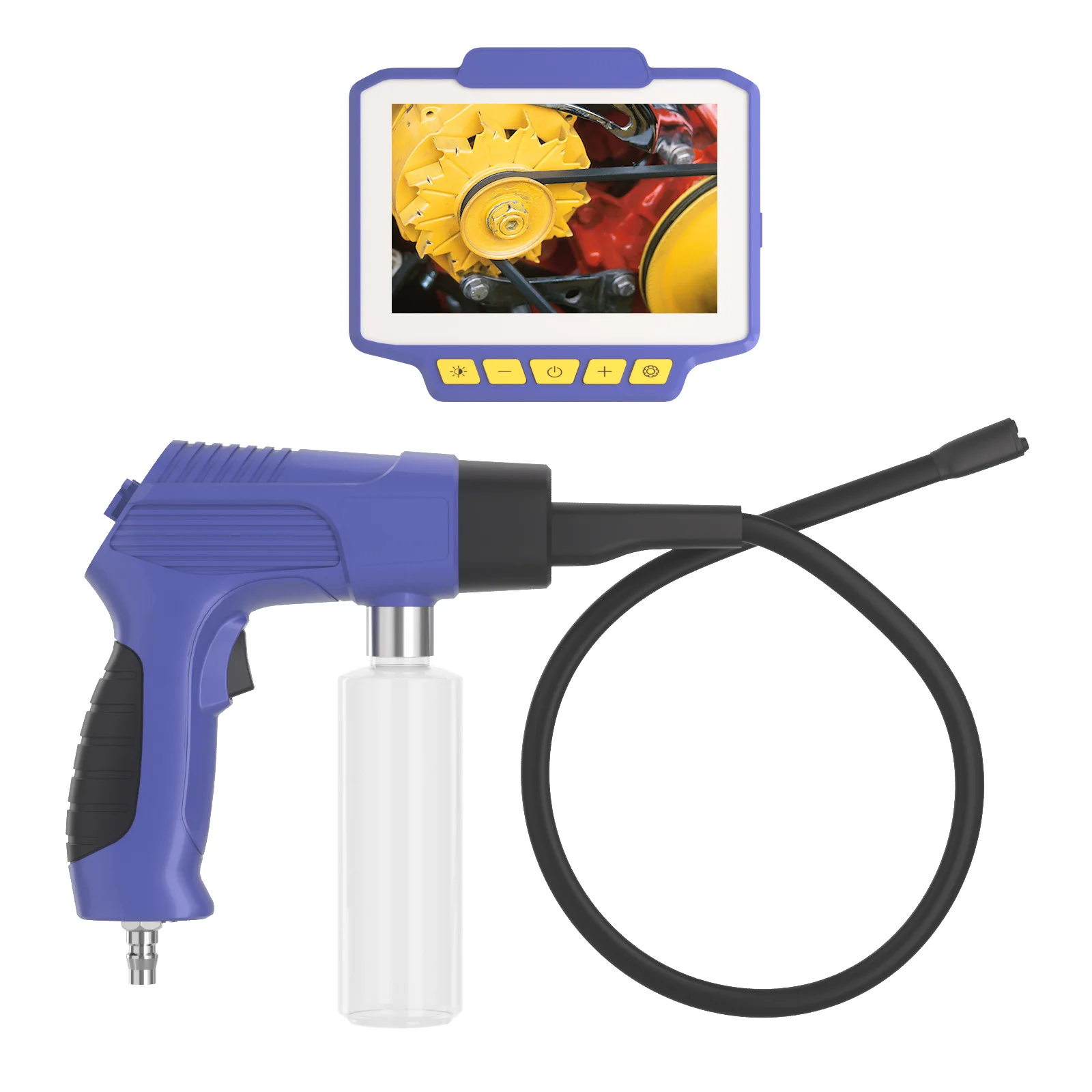 4.3inch 1080P Car AC Air Conditioner Visible Washing Gun Cleaning Endoscope Straight Side View Spray Gun Borescope Camera