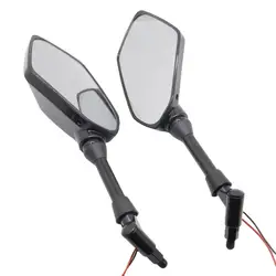 For Kawasaki NINJA Z750 Z800 Z900 Z1000 650R ER6N ER6F ER5 Rearview Mirror 10mm Motorcycle Side Mirror with LED Light