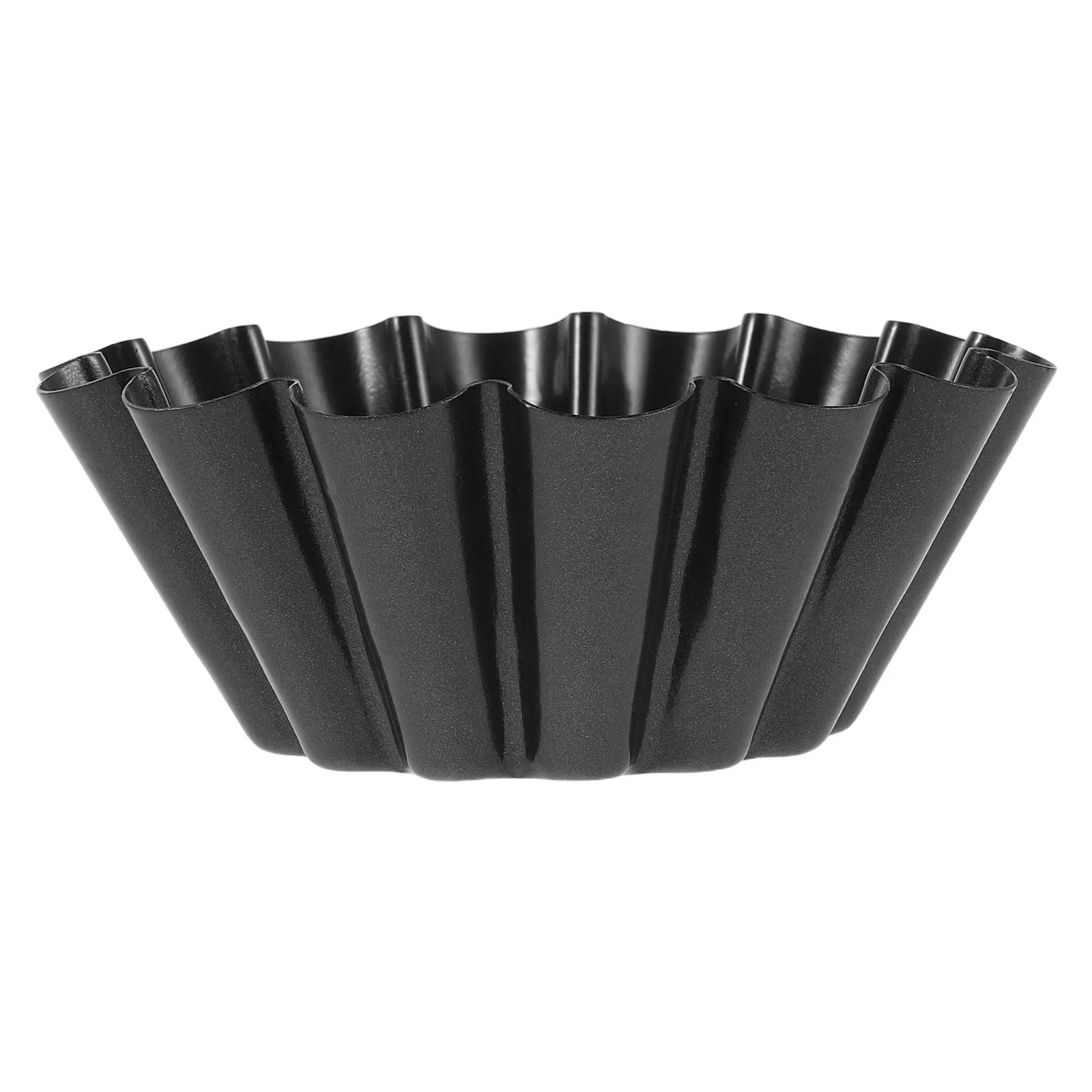 Egg Tart Mold Non-Stick Carbon Steel 4.1 Inch Top 2.5 Inch Bottom Round Flower Tart Shell Pan for Home Kitchen Baking