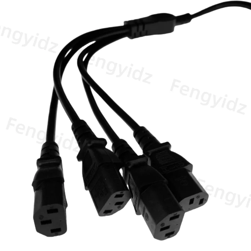 1 pcs High Quality IEC 320 C14 Male Plug to 4XC13 Female Y Type Splitter Power Cord , C14 to 4 x C13, 250V/10A