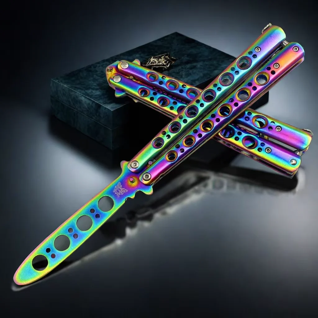 

Portable Butterfly Knife Trainer Portable Stainless Steel Pocket Practice Knife Training Tool for Outdoor Games нож складной