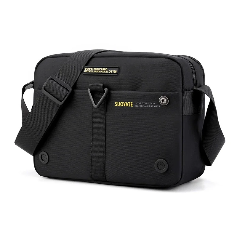 Men Messenger Bag Waterproof Nylon Small Satchel Shoulder Bags Casual Travel Crossbody Sling Flap for Male Belt Handbag