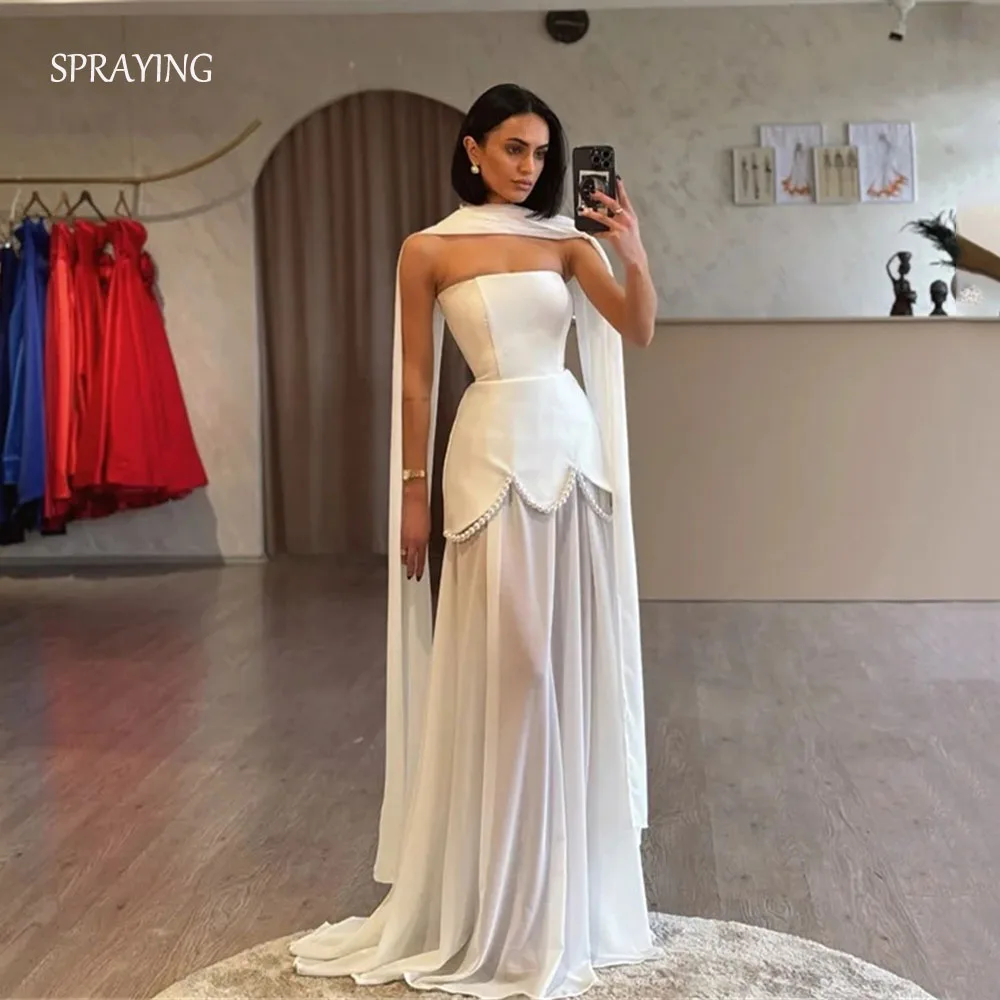 

SPRAYING Elegant Wedding Dresses Floor-Lenght Long A-Line Strapless Sleeveless Brides Gown Custom Made 2026