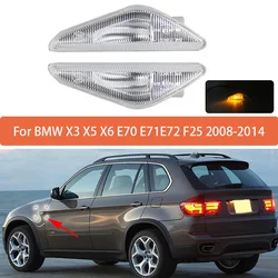 펜더 사이드 마커 방향 지시등 LED 램프, 63137171007 63137171008 쌍, BMW X3 X5 X6 E70 E71 2008-2014 E72 F25