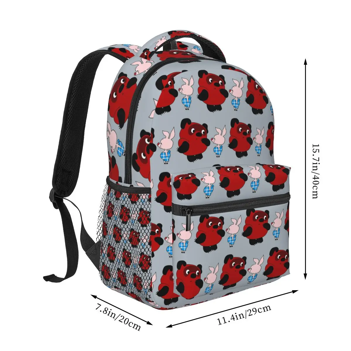 Cartoon Where Are We Going With Piglet Secret Russian Style Backpack Student Boys Girls BookBag School Bag Computer Shoulder Bag