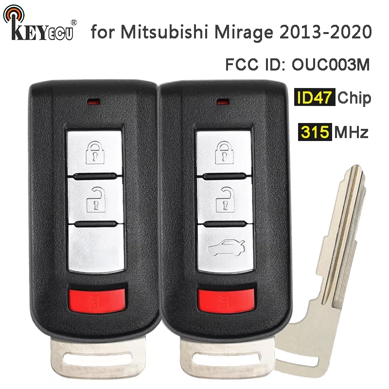 

KEYECU 315 МГц ID47 чип FCC ID: OUC003M P/N: 8637B153 8637C286 8637B424 Интеллектуальный дистанционный брелок для Mitsubishi Mirage 2013-2020