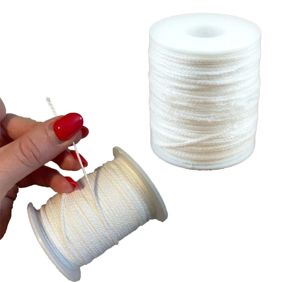 61 Meter/Rolle, weißer Kerzendocht, Baumwollkerze, gewebter Docht, Spule, DIY-Kerzenherstellungsmaterial, rauchfreies Wachs, Kern aus reiner Baumwolle – Detail 1