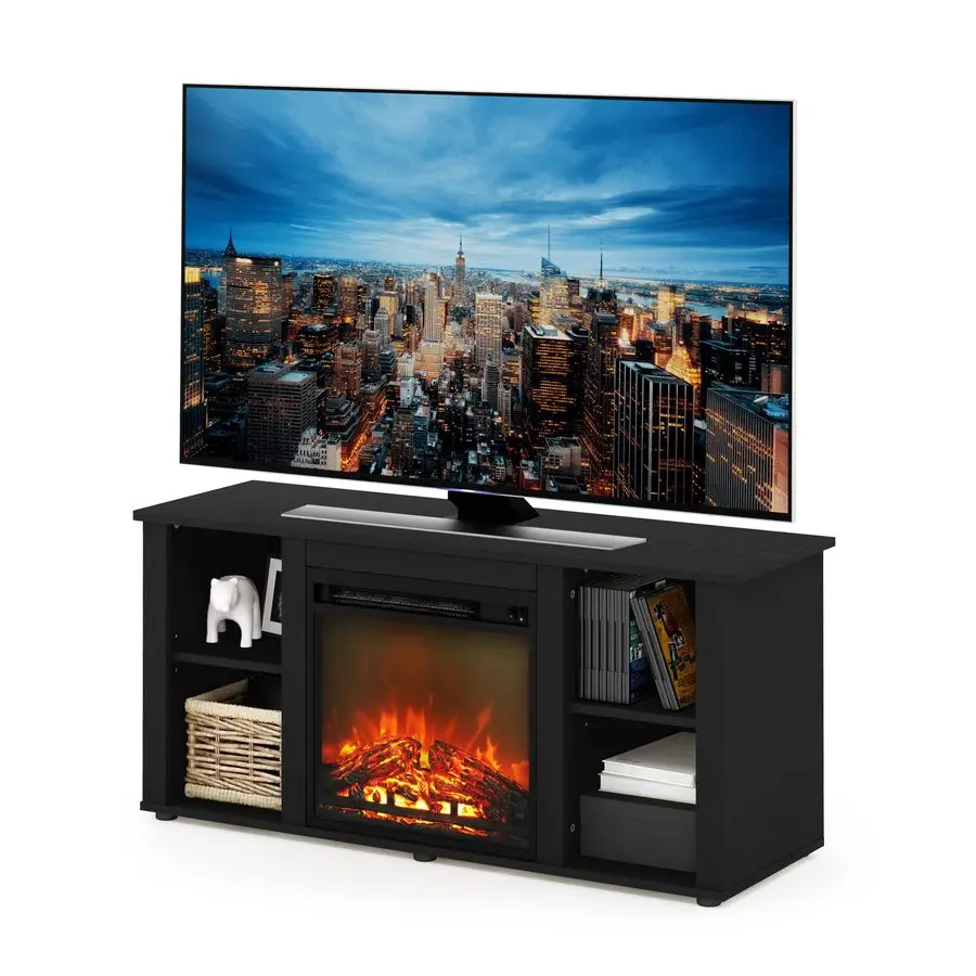 Jensen Entertainment Center Stand with Fireplace for TV up to 55 Inch, Americano, Corded Electric, Adjustable
