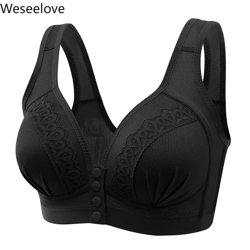 Sexy Front Closure Bra Women  Fastening  Wireless s for  Push Up Lingerie Plus Size ssiere No Steel Ring