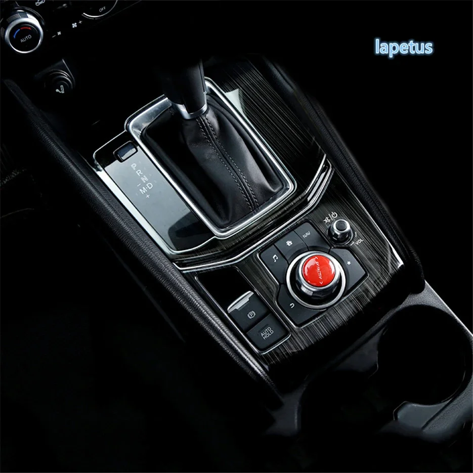 Steel Center Control Console Gear Shift Box Decoration Panel Cover Trim Fit For Mazda CX-5 CX5 2017 - 2024 Car Accessories