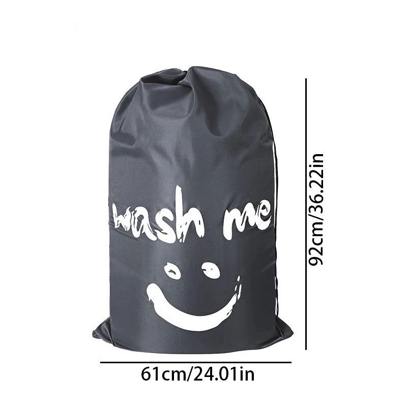 1PC Smile Laundry Bag Travel Storage Bag Machine Washable Dirty Clothes Storage Drawstring Bag Large Capacity