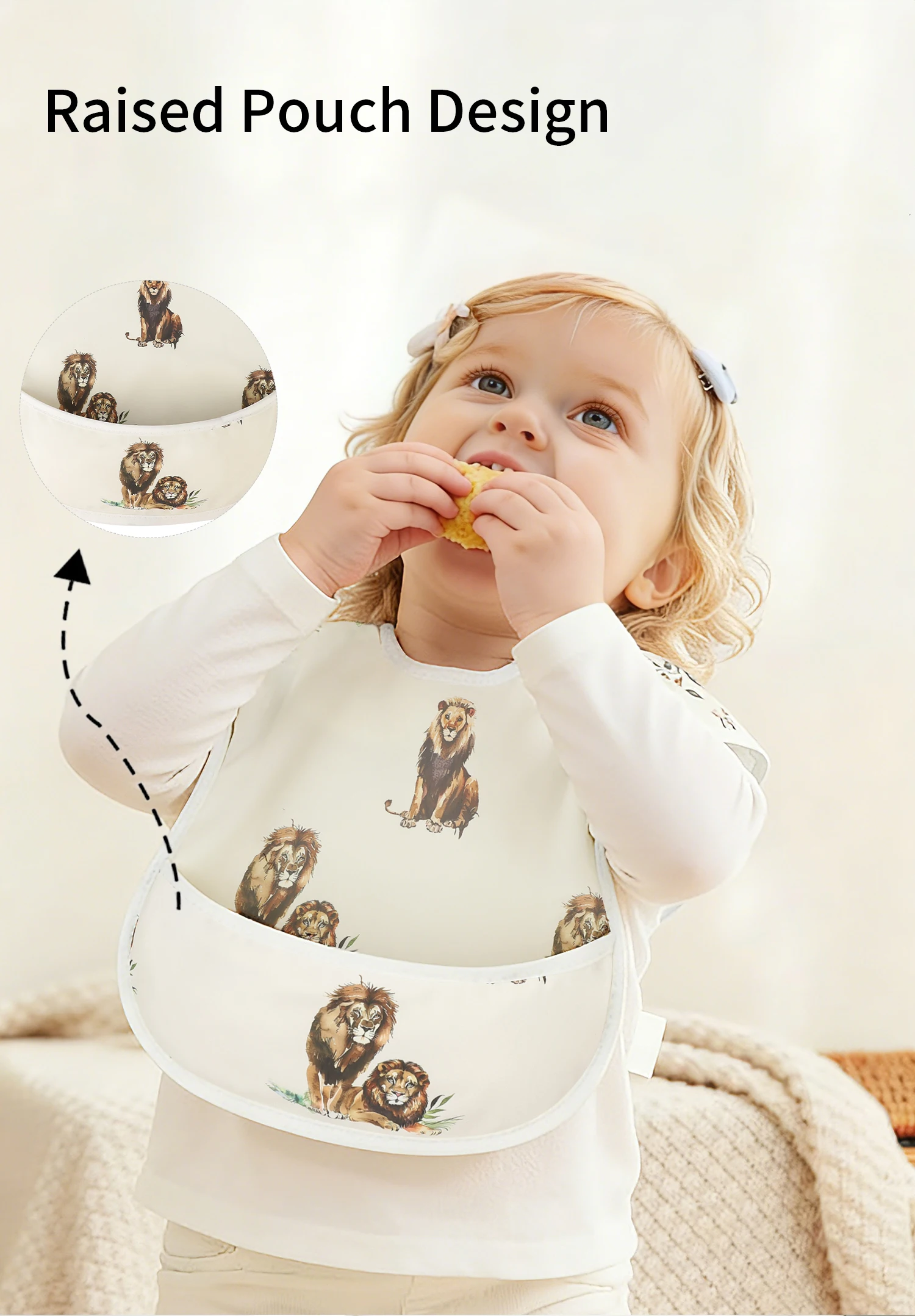 INSULAR Children's PU Waterproof Cartoon Reversible Feeding Bib Baby Product Cover view 2