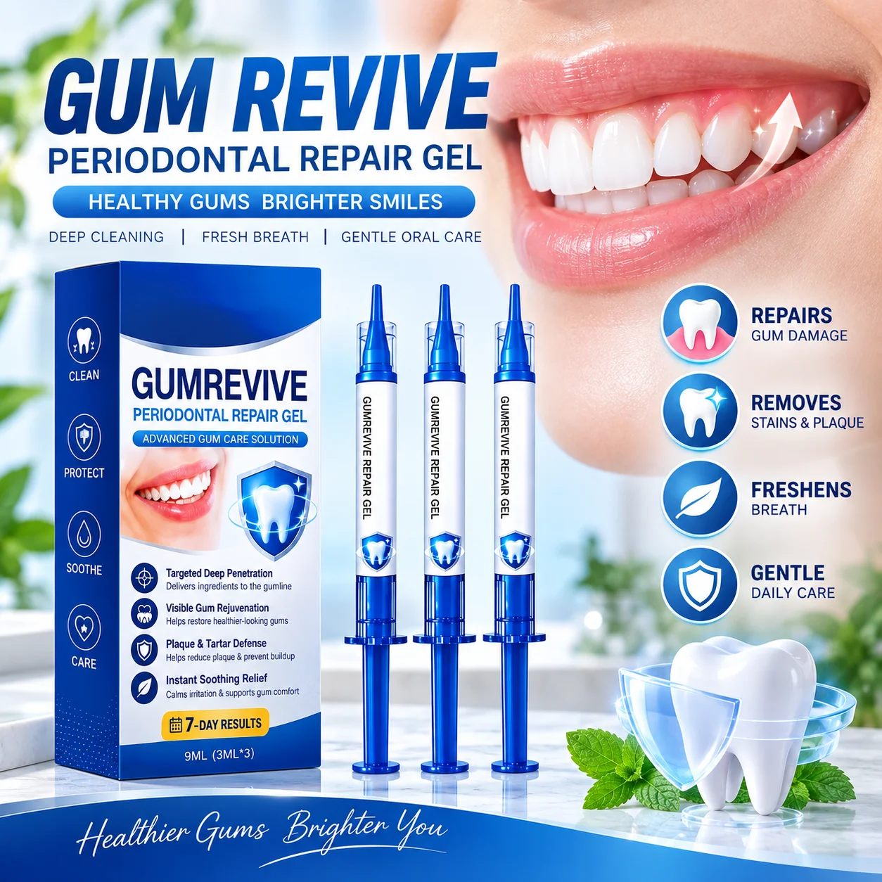 Damaged Gum Repair Care Gel Periodontal Repair Pain Sensitivity Relief Deep Cleaning Teeth Stain Tartar Remover Daily Oral Care