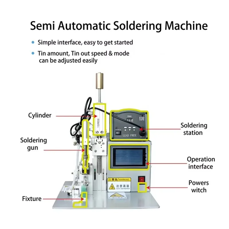 Semi-Automatic Desktop  for PCB LED  Welding Machine Bonding Machine Tool Sets Soldering Soldering Machine