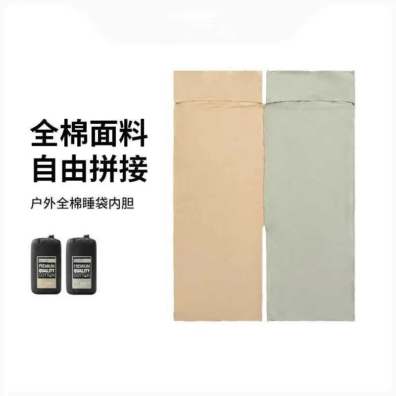 Portable Cotton Sleeping Bag Liner, Ultra-light, Single, Double, Envelope, Outdoor Camping