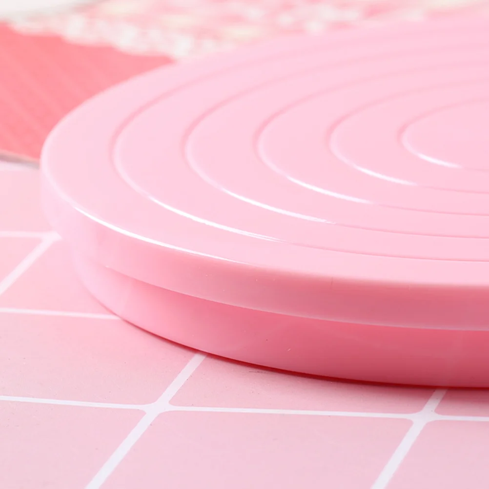 55 Inch Rotating Cake Turntable Revolving Cake Decorating Stand Platform Cake Decorating Tool (Pink)