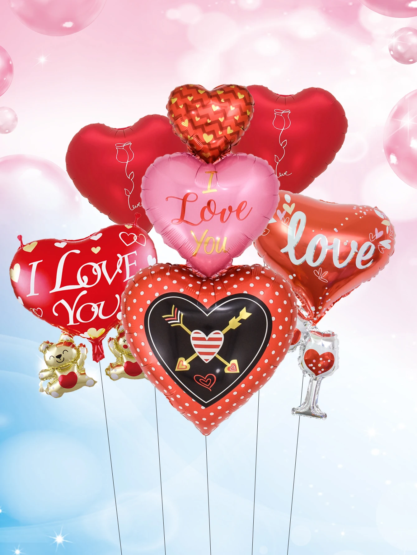 1pc Wedding Foil Balloons Valentine's Day Helium Balloon Love Heart Balloon Wedding Decorations Valentine's Day Decorations