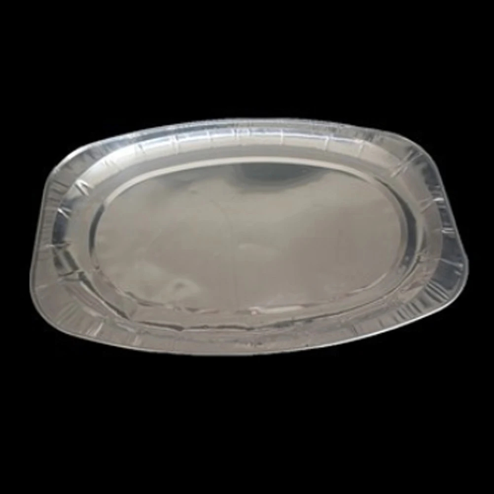 

20Pcs Aluminium Foil Plates Disposable Oval Serving Food Trays Premium Quality Tableware for Catering Bbq Party Banquet