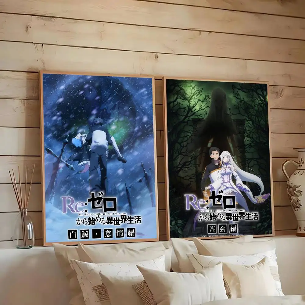 Anime R-eZERO Starting Life Subaru Rem Quality Print and Posters Waterproof Paper Sticker Coffee House Bar Posters Wall Stickers