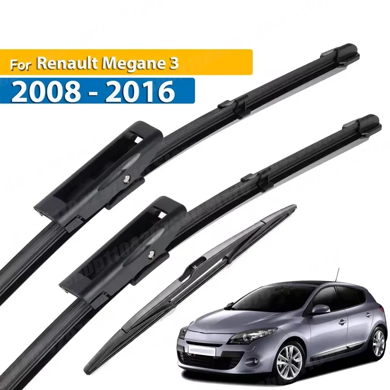 

Wiper Front & Rear Wiper Blades Set For Renault Megane 3 Hatchback & Coupe 2008 - 2016 Windshield Windscreen Window 24"+16"+14"