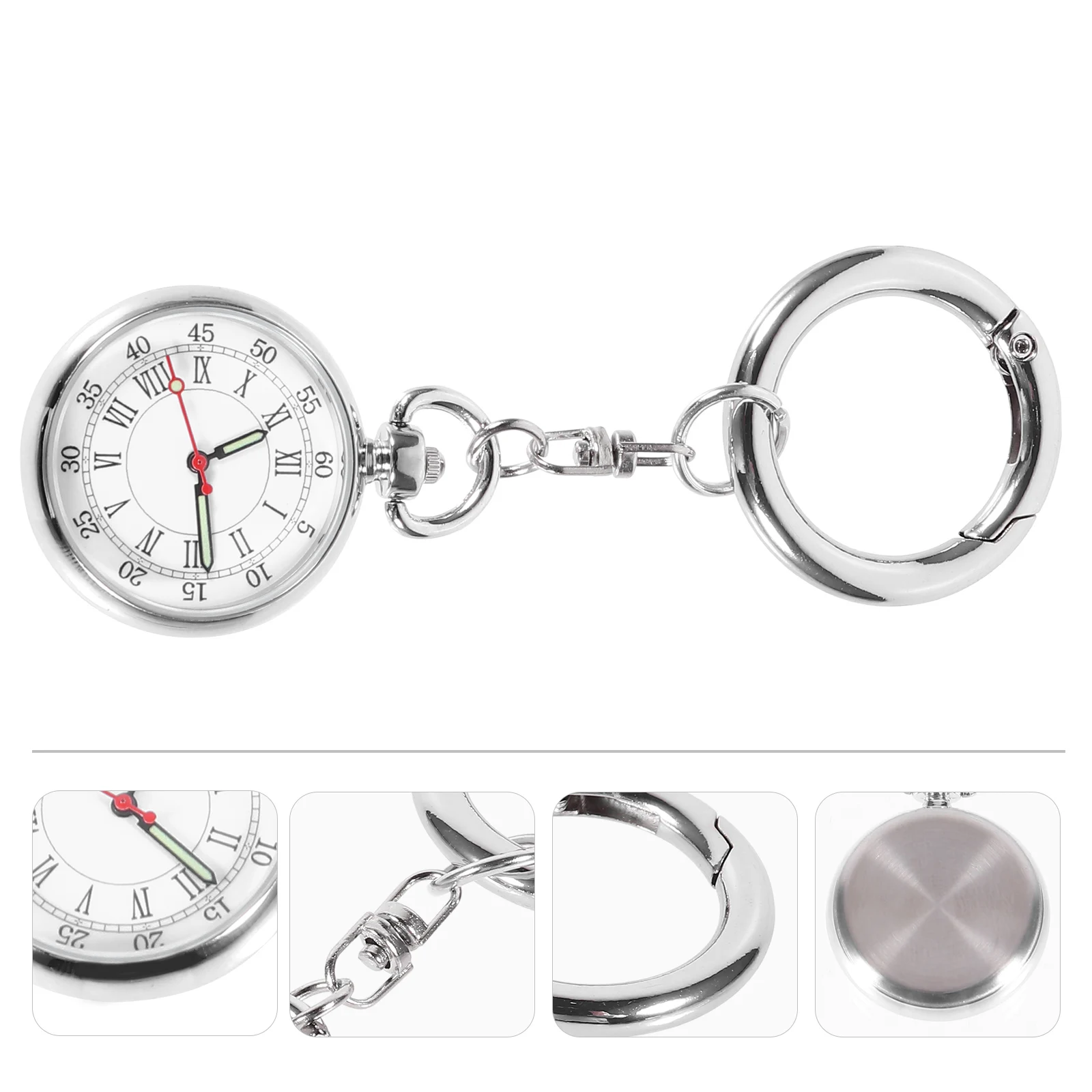 

Nurse Watch Pocket Watches for Nurses Doctors Students Keychain Luminous Pointer Transparent Glass Quartz Movement Stylish