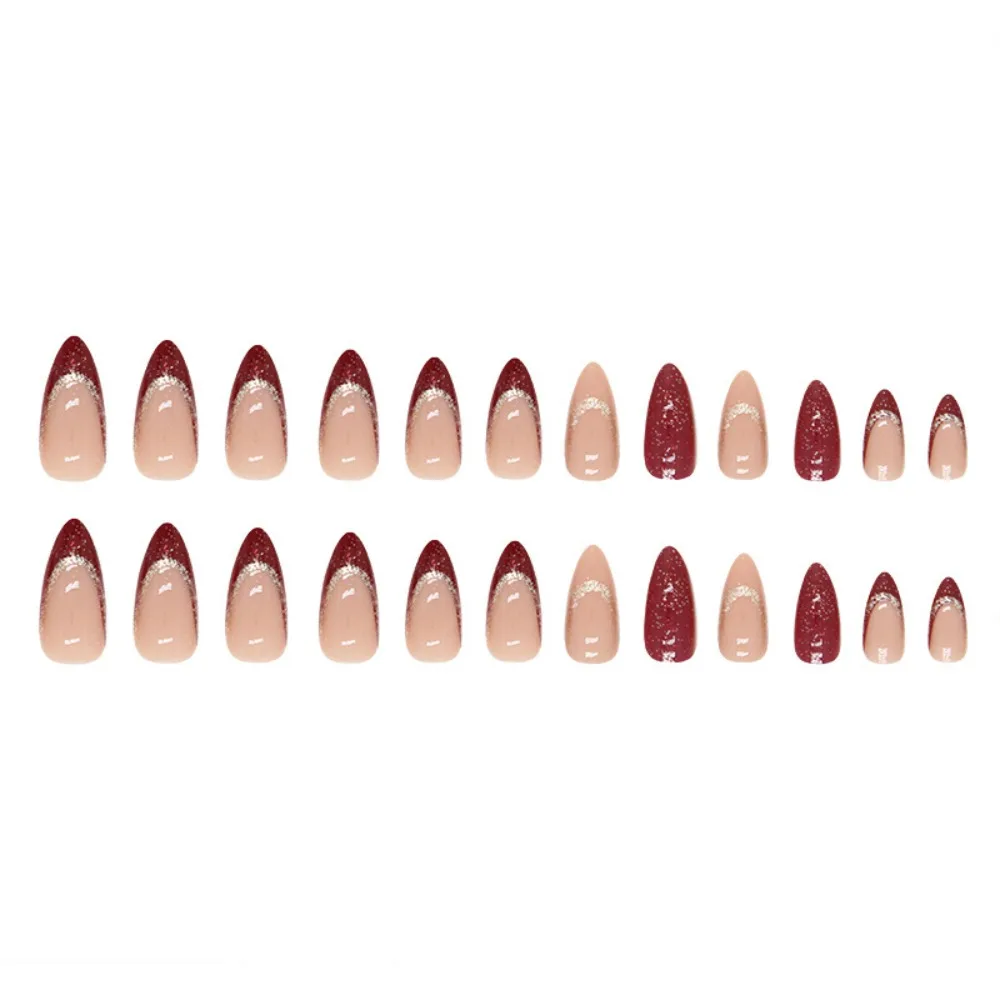 Moda indossabile manicure mandorla unghie finte testa a punta copertura completa stampa sulle unghie unghie finte ragazza