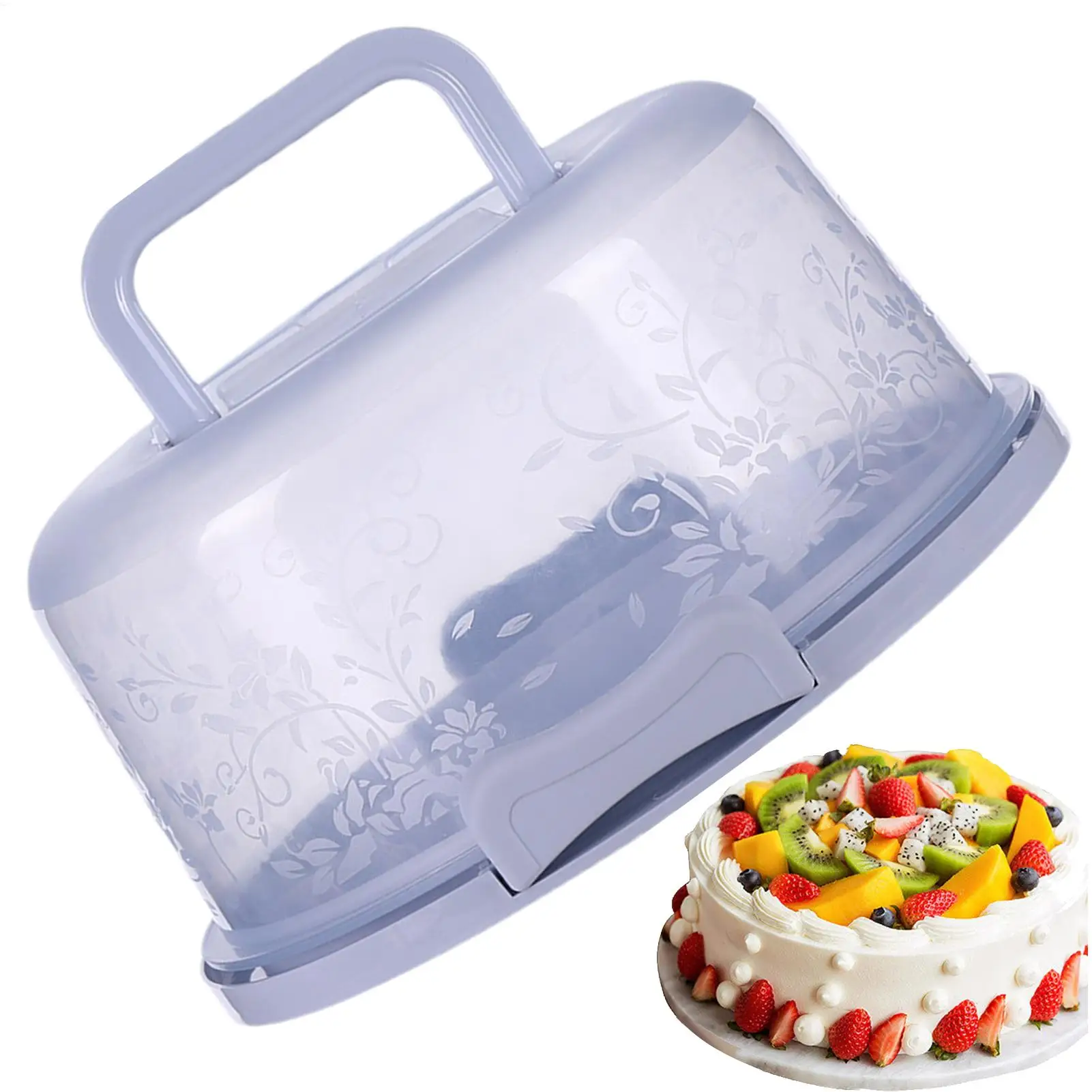 Cake Carrier With Lid And Handle Portable Cake Box with Handle Dust-proof Baking Pastry Storage Box Transportation Cake Rack