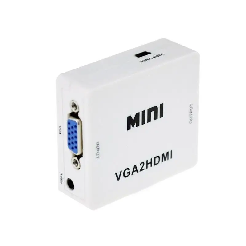 Mini VGA2HDMI VGA в HDMI-совместимый преобразователь с поддержкой аудио 720P 1080P разъем адаптера для ПК ноутбука