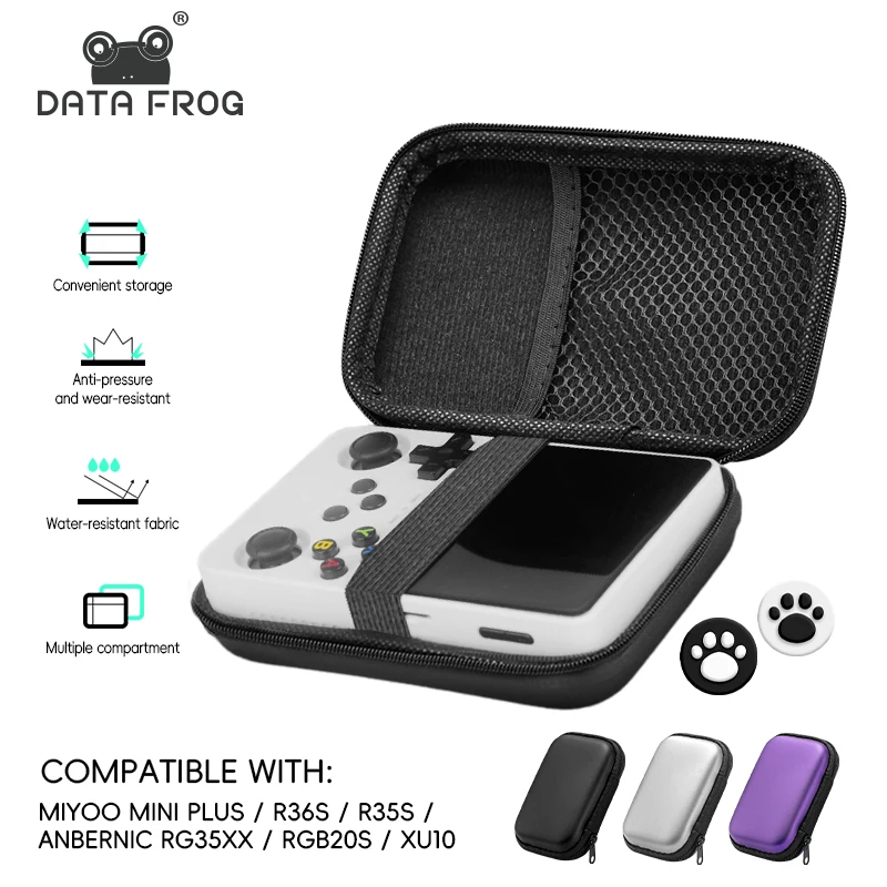 Data Frog Case for Anbernic RG35XX Plus Miyoo Mini Plus R36S R35S RGB20S XU10 Cases EVA Cover Protable Bag Gaming Accessories