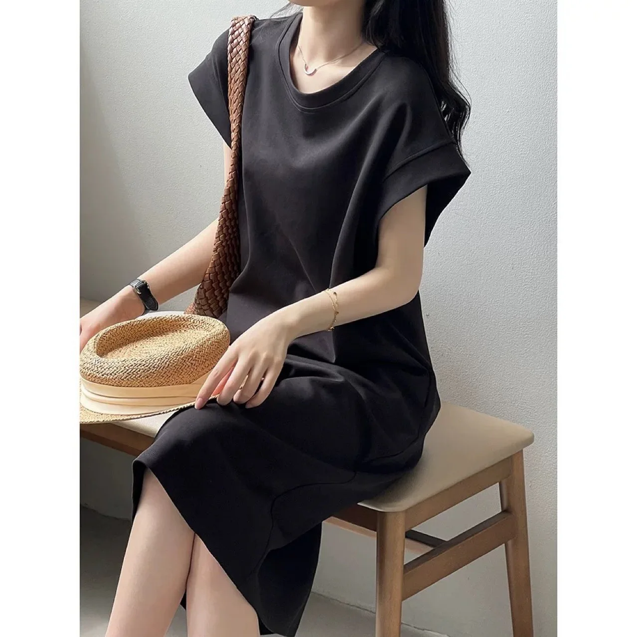 Japanese And Korean Style Casual Large Size Flying Sve Dr Cleanfit H Version for Middle-Aged Women 100% Linen Fabric Winter C...