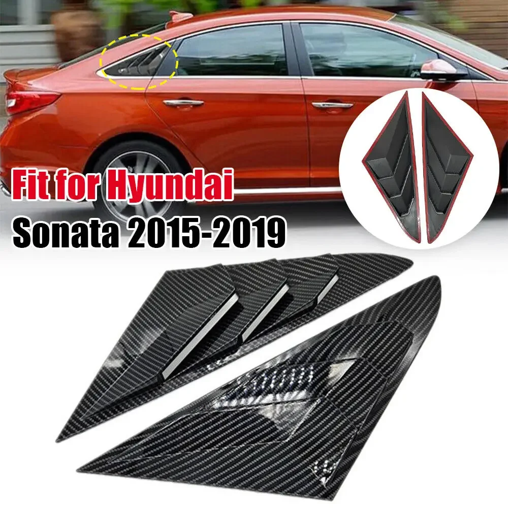 Para Hyundai Sonata 9th 2015 2016 2017-2019 ABS plástico ventana trasera cuarto cubierta de rejilla embellecedor de ventilación lateral accesorios adhesivos para coche